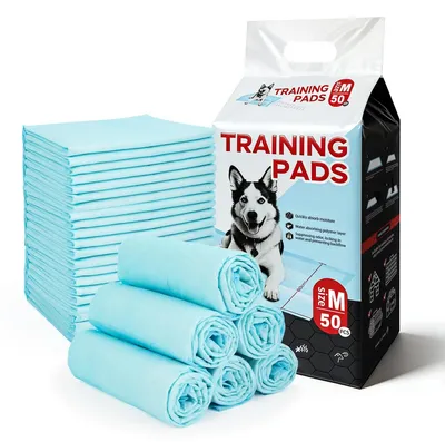 Produktbild von Trainingspads 50 Stück - 45 x 60 cm - 6-lagig - Auslaufsicher - Aktivkohle - Absorbierende Unterlage - Welpentrainingpads