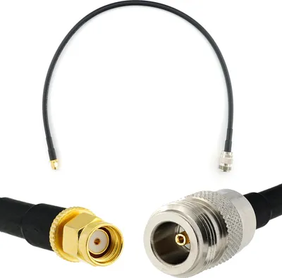 Zdjęcie produktu dla kabel koncentryczny 50 cm RP-SMA męski na N żeński - 0,5-metrowy niskostratny kabel antenowy HF-240 (odpowiednik LMR 240) przedłużacz 50 omów - do anteny routera WiFi Bezprzewodowy modem radiowy RF WLAN