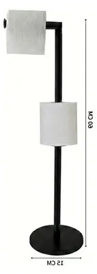 Produktbild von Stehender Toilettenpapierhalter BxHxT: 15x60x15 cm freistehender Papierrollenhalter in Edelstahl-Optik