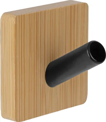 Obrázek produktu pro Walteco Bambusový věšák, 1 háček, hranatý, černý,