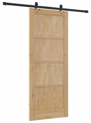 Obrázok produktu pre Posuvné dvere 83 x 202 cm - Hnedé drevené interiérové dvere - Minimalistická priečka
