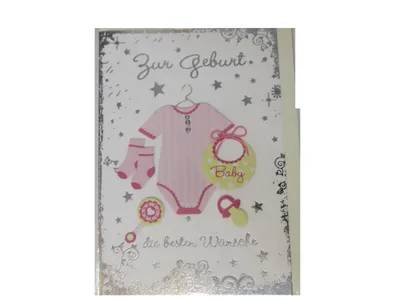 Produktbild von Depesche Klappkarten Elegance Sortierung : Herzlichen Glückwunsch zur Geburt von... Klappkarten Elegance Sortierung Neu: Herzlichen Glückwunsch zur Geburt von...