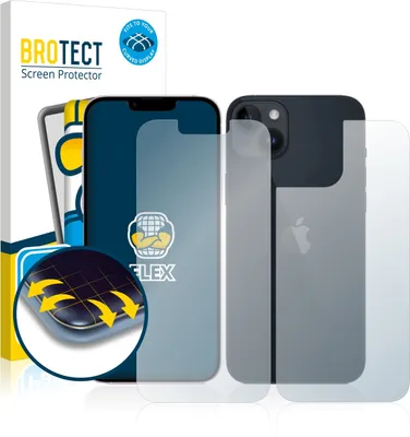 Produktbild von 2x BROTECT Fullscreen Schutzfolie für Apple iPhone 14 (Display+Rückseite) Displayschutz Folie Fullcover Klar Transparent