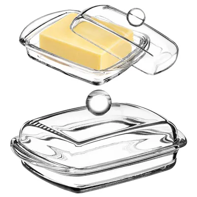 Produktbild von KADAX Butterdose, Butterdose mit Deckel für Butter, Glasbehälter 16 cm, klassisch