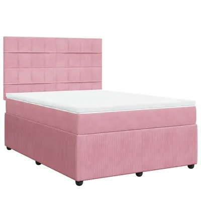 Produktbild von Boxspringbett mit Matratze Rosa 160x200 cm Samt