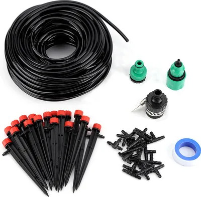 Produktbild von 25 Meter Wasserbewässerungsset, Bodeneinsatz, Tropfer, Bewässerung, automatisches System, Werkzeug, Blumen, Pflanzen