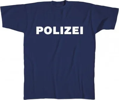 Produktbild von T-Shirt uni mit Aufdruck - POLIZEI - 08125 - Gr. S-XXL Größe - XXL