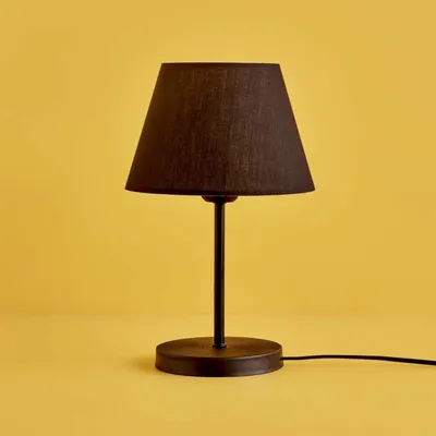 Image de Opviq, AYD-3407, lampe de table, 100 % tissu, noir, 22 x 22 x 37 cm
