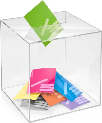 Produktbild von Losbox aus Acrylglas mit Schloß in 300x300x300mm - Zeigis® / Spendenbox / Aktionsbox / Gewinnspielbox / transparent / durchsichtig / Acryl /abschließbar