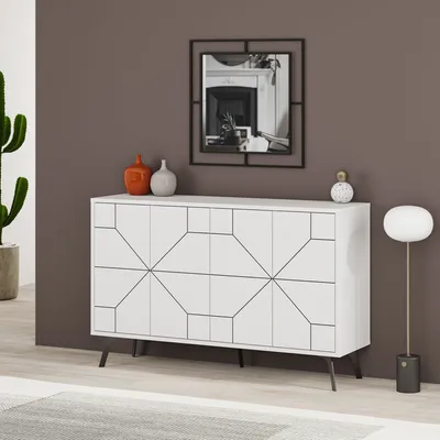 Obrázek produktu pro Skye Decor, Dune - White, skříně do obývacího pokoje, bílá, 123 x 62,4 x 35 cm