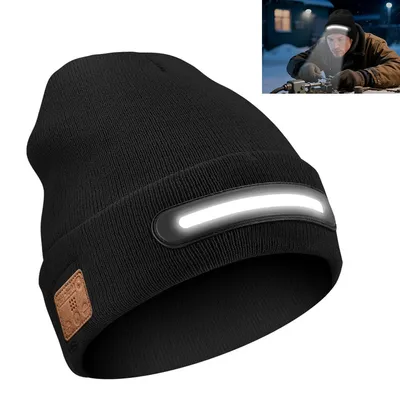 Produktbild von Bluetooth-Mütze mit LED-Licht, Geschenke für Männer und Frauen, Weihnachtsgeschenk für Männer,  Geburtstagsgeschenk für Männer, 22*23*4cm