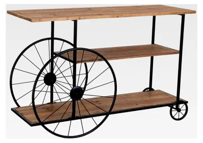 Produktbild von Eingangsmöbel aus Holz und Metall, schwarz, 120 x 42 x 78 cm