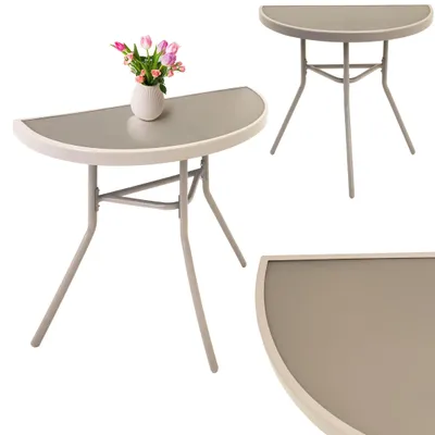 Produktbild von Balkontisch aus Stahl, Gartentisch für die Terrasse, Gartentisch aus Sicherheitsglas