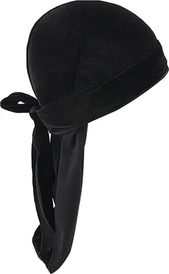 Produktbild von Durag-Mütze, einfarbig, ultraweich, warm haltend, Samt, für Herren und Damen, Kopfwickel mit langem Schwanz für den Winter, Schwarz