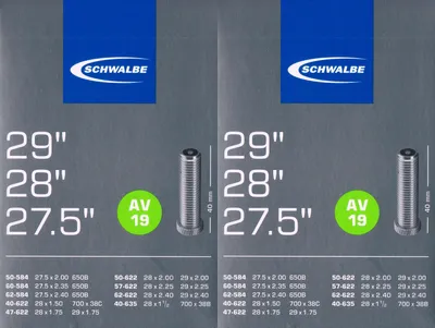 Produktbild von 2x Schwalbe AV 19 Schlauch 29 Zoll 622 Auto Schrader AV19 27.5 584 Autoventil