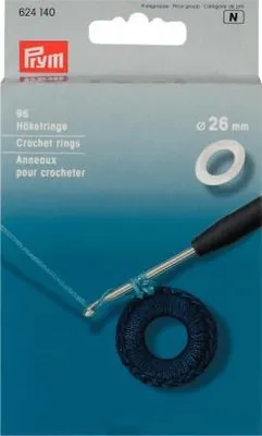 Zdjęcie produktu dla Pierścienie szydełkowe PRYM płaskie, plastikowe, Ø 30 mm, białe