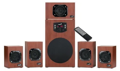 Image de Enceintes Genius SW-HF 5.1 4600 Ver. II/ 5.1/ 120W/ Bois/ Télécommande