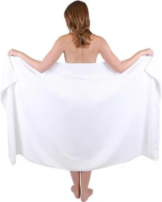 Zdjęcie produktu dla Ibenzoa® Duży ręcznik do kąpieli, 100 x 180 cm – 100% bawełna, 400 g/m², biały, ręcznik do sauny i plaży z pętelką do zawieszania