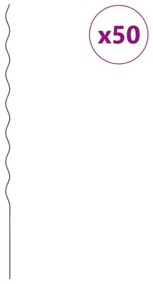 Zdjęcie produktu dla vidaXL Podpórki do roślin, 50 szt., zielone, 170 x 0,6 x 0,6 cm, stal