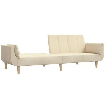 Produktbild von Schlafsofa 2-Sitzer mit 2 Kissen Creme Stoff
