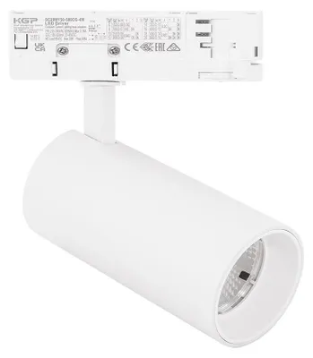 Immagine prodotto di Proiettore a Binario Trifase GFA 40W LED CREE 3000K, Struttura in Alluminio Bianco Opaco, Fascio 38°, CRI >90, IP20 - Gealuce