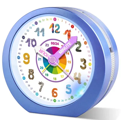 Kinderwecker mit Nachtlicht, Schlummerfunktion, Tierdesign, analog