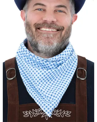 Produktbild von Smiffys - Kariert - Halstuch-Halsband "Bavarian" SM1089 (Einheitsgröße) (Blau/Weiß)