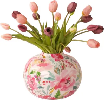 Produktbild von WinQ - Künstlicher Tulpenstrauß in Rosa und Mauve - Tulpen 40cm - 20 Tulpen