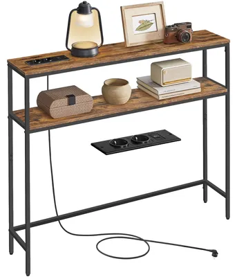 Produktbild von VASAGLE Konsolentisch, schmaler Sofatisch mit 2 Ablagen, 20 x 100 x 80 cm, Flurt