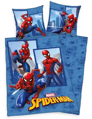 Produktbild von Marvel SPIDERMAN Bettwäsche 80x80 + 135x200cm, Baumwolle mit Reißverschluss