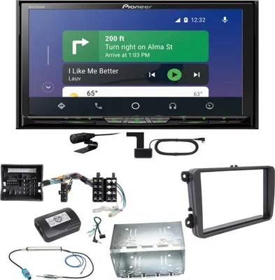 Produktbild von Pioneer AVH-Z9200DAB Android Auto Carplay USB Einbauset für T6 Sharan 2 Beetle