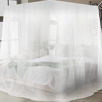 Produktbild von Famanu Mückennetz für Doppelbett - Tragbares Moskitonetz, 200 x 210 x 220 cm, Weiß