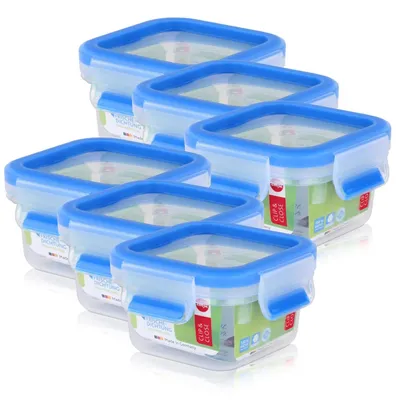 Produktbild von Emsa 508544 quadratische Frischhaltedose mit Deckel, 0,2 Liter, (6er Pack)