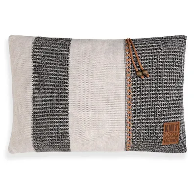 Produktbild von Knit Factory Roxx Kissen - Beige/Schwarz - 60x40 cm