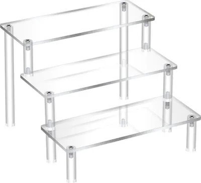 Obrázek produktu pro 2 akrylové stojany – třípatrové, délka 30 cm (30 x 20 x 15 cm)