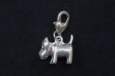 Produktbild von Hund Hunde Charm Anhänger Bettelarmband Miniblings Bulldogge Terrier Dog silber
