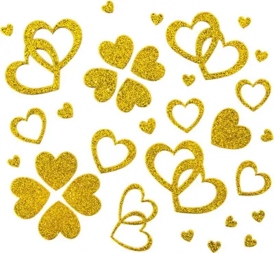 Produktbild von Oblique Unique Herz Sticker Set Glitter Glitzernd - gold
