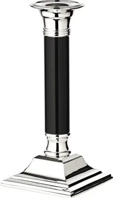 Produktbild von Kerze 18cm edel verzilvert schwarz
