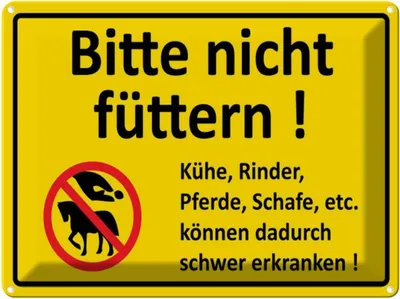 Produktbild von vianmo Blechschild 30x40 cm Bitte nicht füttern Warnschild Hinweisschild Sicherheit Vorsicht