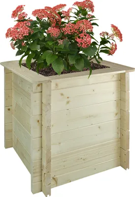 Obrázok produktu pre Vyvýšený záhon z dreva - 58x58xH57 cm - Vyvýšené záhony do záhrady - Záhon na bylinky - Záhon na kvety - Masívne 28 mm borovicové/smrekové drevo TIMBELA M618-1