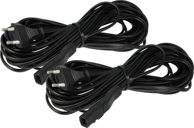 Produktbild von vhbw 2x Stromkabel kompatibel mit Vorwerk Kobold 200, VK 200 Staubsauger - 10 m Kabel, Anschlusskabel