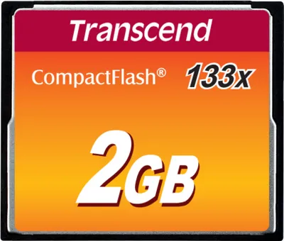 Produktbild von Transcend TS2GCF133, 2 GB, Kompaktflash, MLC, 50 MB/s, 20 MB/s, Schwarz