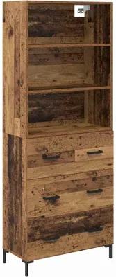 Obrázok produktu pre Highboard Staré drevo 69,5 x 34 x 180 cm Kompozitné drevo