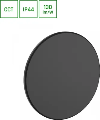 Produktbild von Spectrum LED Wandleuchte PIATTA 18W Außenleuchte 2350lm schwarz IP44 rund CCT 3000-6000K