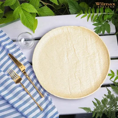 Zdjęcie produktu dla Talerz okrągły Wilmax, 23 cm, porcelana w kolorze piaskowym, WL-661325/A