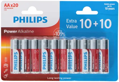 Obrázek produktu pro Alkalické baterie Philips 10+10 balení 1,5 V LR6 AA