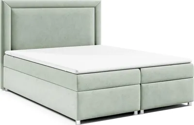 Produktbild von Best for Home Boxspringbett mit Bettkasten Trinity K-3 Bonellfederkern inkl. Topper, mit Lieferung 140x200-Mintgrün