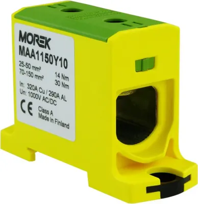 Zdjęcie produktu dla Zacisk przyłączeniowy Zacisk główny 25–150 mm2 żółto-zielony AL/CU 1P OTL 150 MAA1150Y10 MOREK 7158