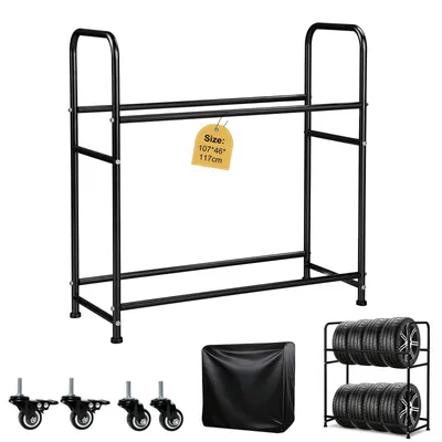 Image de Support pour 8 pneus, dimensions : 107 x 46 x 117 cm