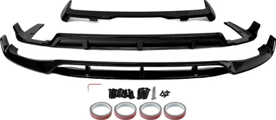 Image de Kit carrosserie, splitter avant, diffuseur arrière, noir brillant